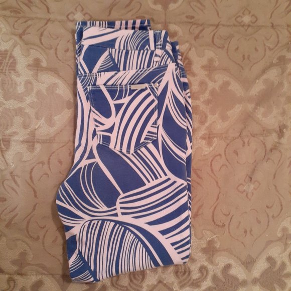 Chico's So Slimming Girlfriend Ankle Jeans Lt Pink and Blue Stripes - Size 00 - Picture 11 of 12